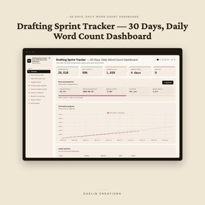 Suivi de la rédaction en 30 jours, tableau de bord du nombre de mots quotidiens | Calendrier des séries | Date de fin prévue image 2