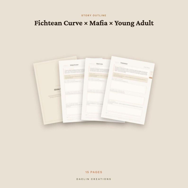 Mafia Young Adult | Fichtean Curve Beat Sheet | Novel Planner | GoodNotes PDF image 4