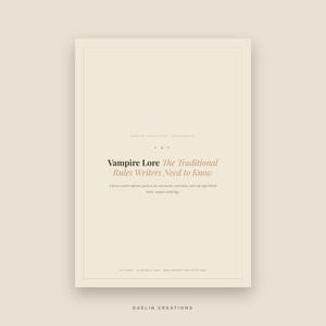 Vampire Lore Reference Guide for Writers — Traditional Rules, Wrong/Right Examples & Craft Notes | Fiction Writing Printable image 3