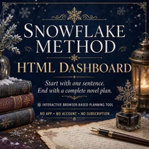 Snowflake-Methode: Roman-Outline-Planer, interaktives HTML-Dashboard, Story-Planungstool Bild 1