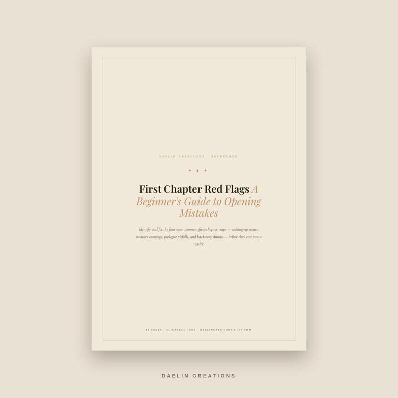 Signaux d'alarme du premier chapitre — Guide de référence pour l'écriture de fiction | Aide-mémoire sur les erreurs d'ouverture à éviter pour les écrivains image 3