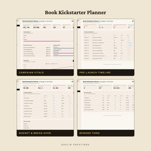 Book Kickstarter Planner — Crowdfunding Campaign Dashboard for Authors, Stretch Goal Ladder, Backer Survey Log & Fulfillment Cost Tracker image 4