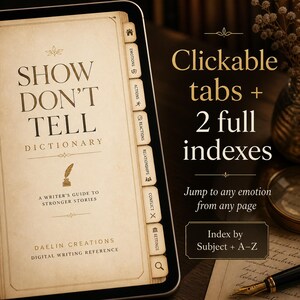 Show Dont Tell Guide for Writers, Emotions Writing Reference, List of Emotions for Fiction, GoodNotes Author Craft Tool image 7