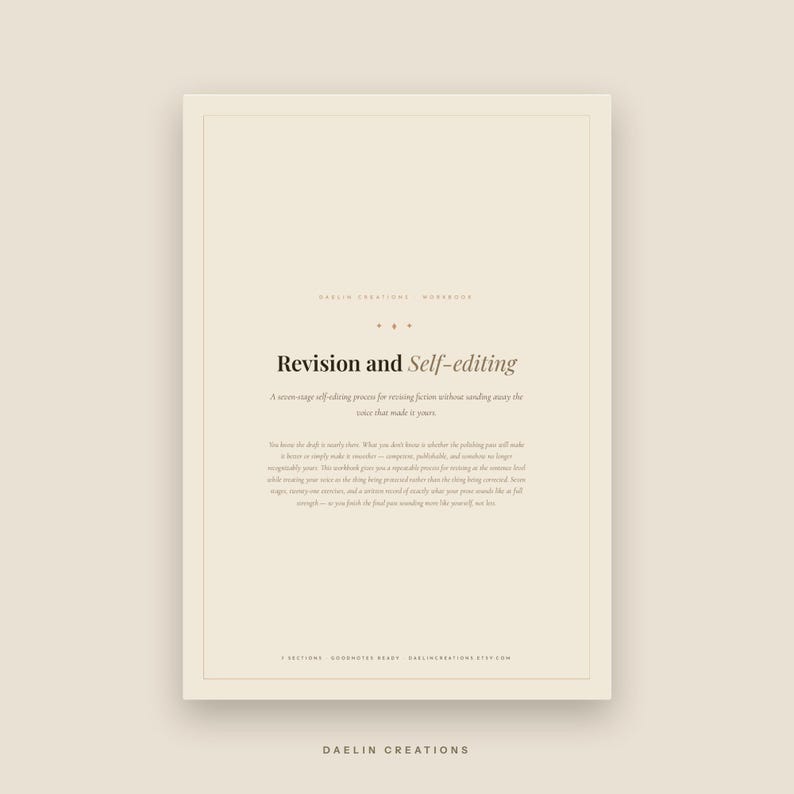 Revision and Self-Editing Workbook for Fiction Writers | Printable Novel Editing Guide | Voice, Line Editing & Read-Aloud Pass image 2