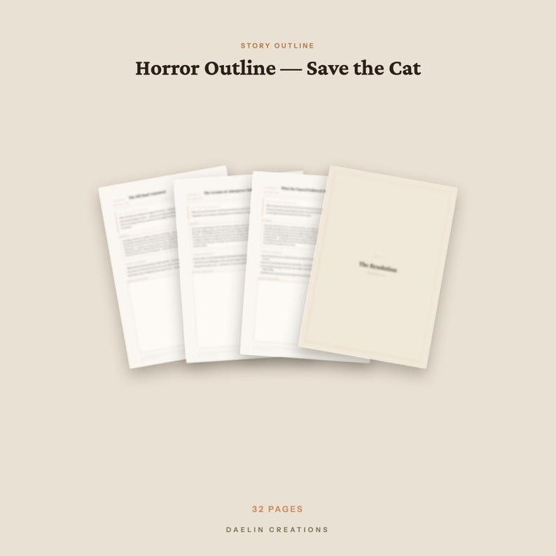 Horror Novel Outline | Redemption Arc | Save the Cat Story Bible | Printable PDF | Goodnotes PDF image 4