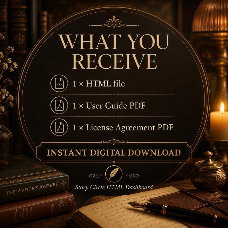 Story Circle Planner – Interactieve tool voor het structureren van een roman in 8 stappen (digitale download) afbeelding 8