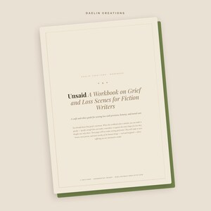 Ungesagt: Arbeitsbuch für Szenen aus Trauer und Verlust für Belletristikautoren – Druckbarer PDF-Schreibleitfaden Bild 3