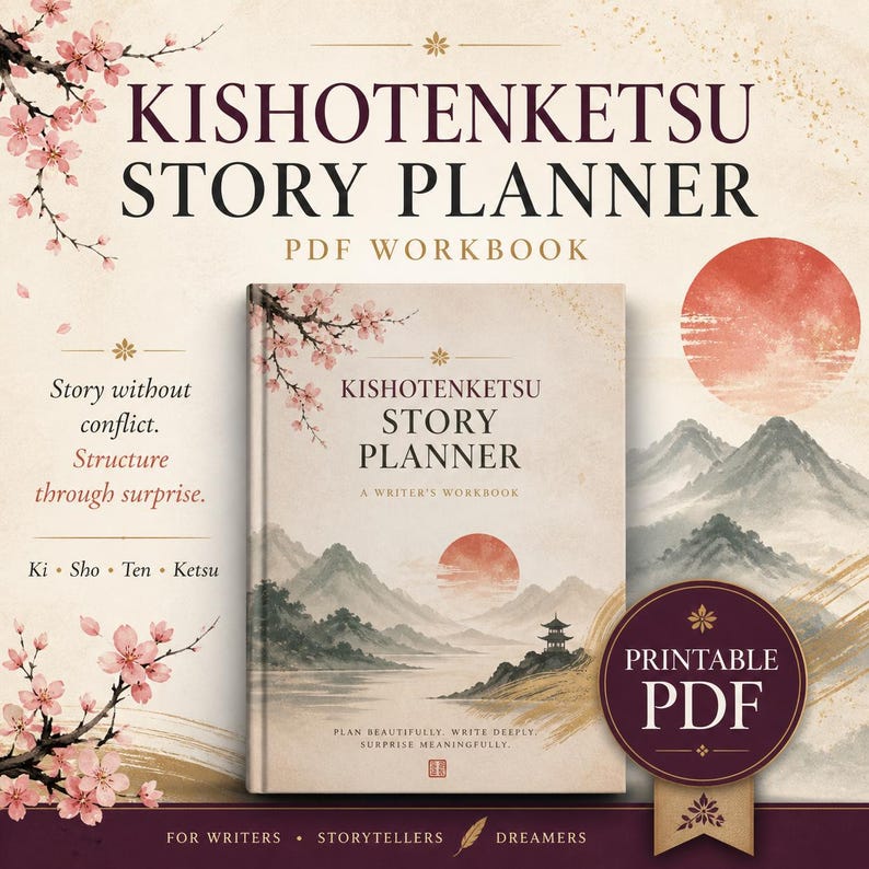GoodNotes Planner | Kishotenketsu Verhaalplanner | Werkboek voor het schrijven van een roman | Printbaar & Digitaal afbeelding 1