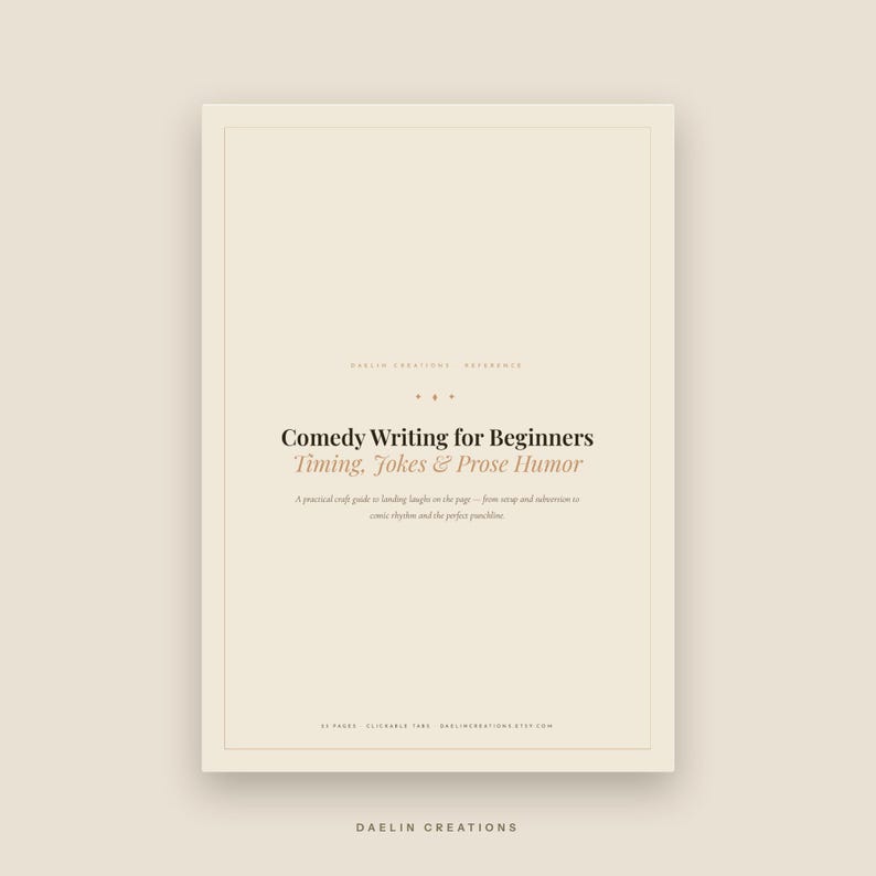 Guida alla scrittura comica: tempi comici, tipologie di battute e tecniche di scrittura per autori di narrativa / Manuale in PDF stampabile immagine 3
