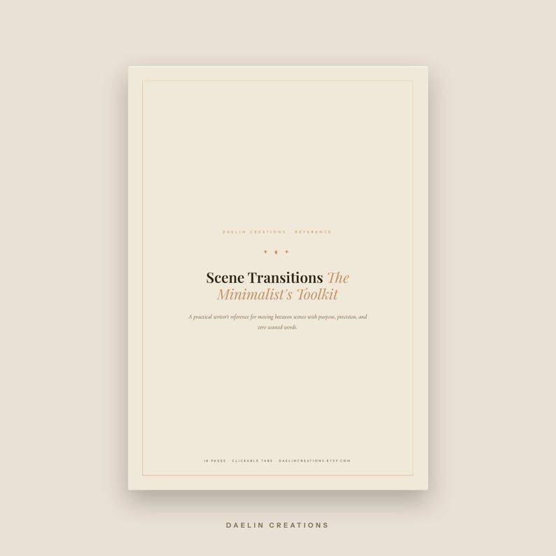 Scene Transitions Writer's Reference Guide — Printable Craft Toolkit for Fiction Writers image 3