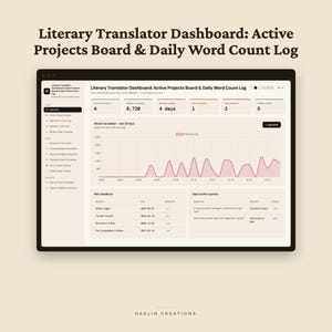 Dashboard für Literaturübersetzer | Übersicht aktiver Projekte & tägliches Wortzählprotokoll mit Glossar Bild 2