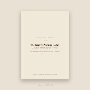 Writer's Naming Codex — Character Names, Place Names & Conlang Basics | Fiction Writing Reference Guide PDF image 3