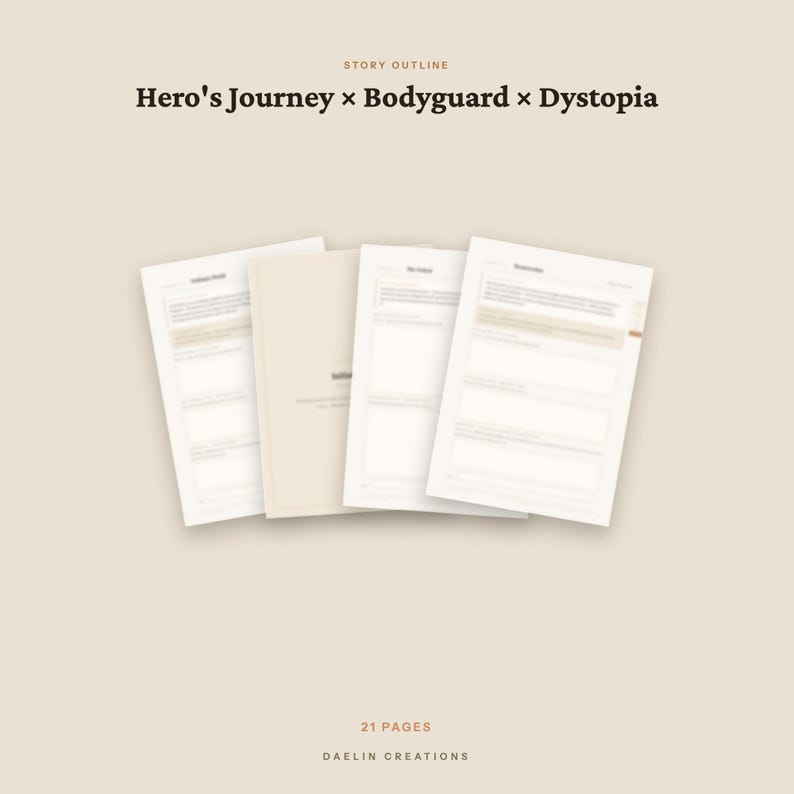 Bodyguard-Dystopie | Heldenreise-Ablaufdiagramm | Romanübersicht | GoodNotes-PDF Bild 4