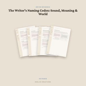 Writer's Naming Codex — Character Names, Place Names & Conlang Basics | Fiction Writing Reference Guide PDF image 5