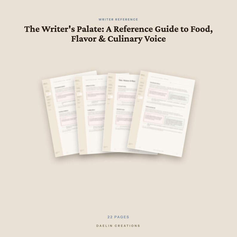 The Writer's Palate — Food & Culinary Craft Reference Guide for Fiction Writers | Printable PDF image 5