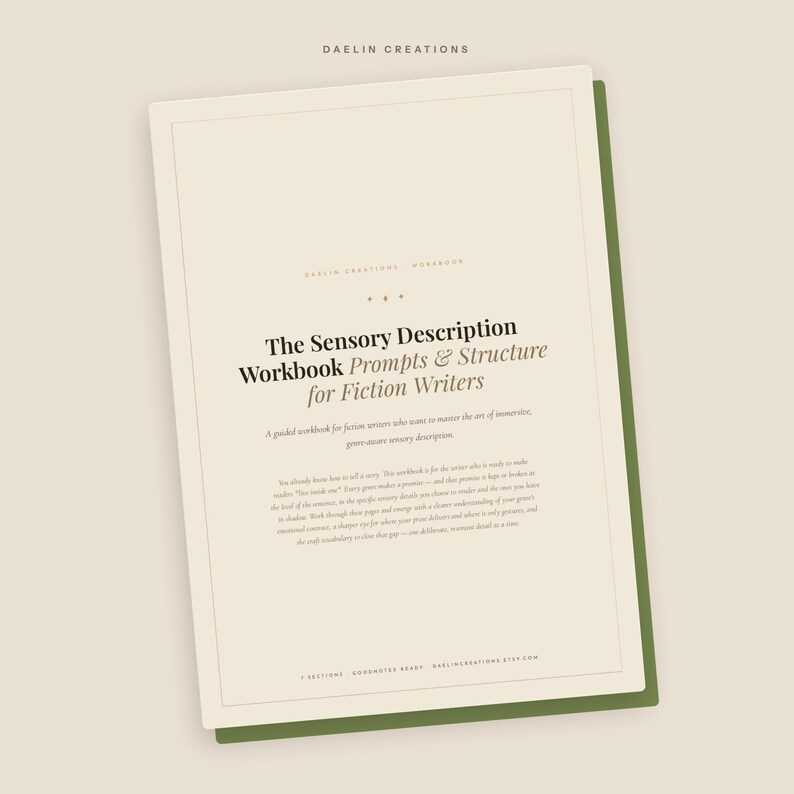 Arbeitsbuch zur sinnlichen Beschreibung für Belletristikautoren – Genrespezifische Schreibanregungen (druckbare PDF-Datei) Bild 3