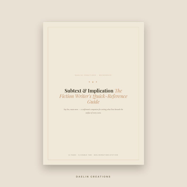Subtext & Implikationen | Kurzanleitung | Zeigen statt Erzählen, Dialoge, Szenengestaltung | Romanplaner | Goodnotes PDF Bild 2