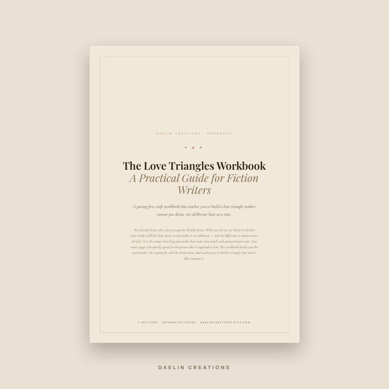 Caderno de Exercícios sobre Triângulos Amorosos para Escritores de Ficção | Exercícios Imprimíveis de Enredo e Ritmo de Romance | Planejador de Escrita de Romance em PDF imagem 2