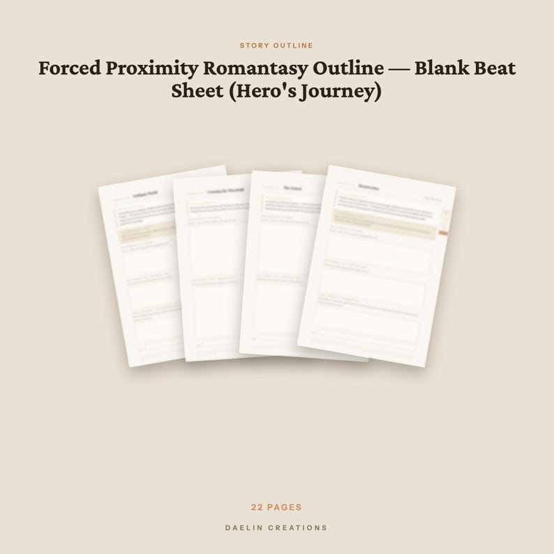 Forced Proximity Romantasy | Hero's Journey Beat Sheet | Novel Planner | GoodNotes PDF | image 5