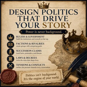 Worldbuilding Bible Political Systems Dashboard | Interactive Fiction Writing Tool | Fantasy World Builder | Novel Planning image 10