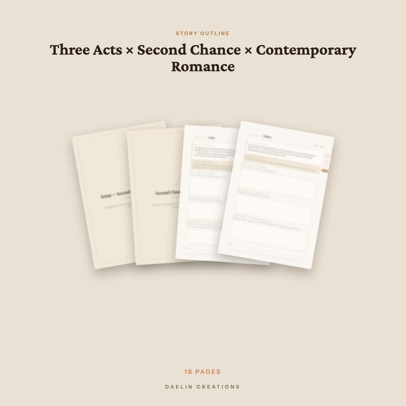 Second Chance Contemporary Romance | Three Acts Beat Sheet | Novel Planner | GoodNotes PDF image 4