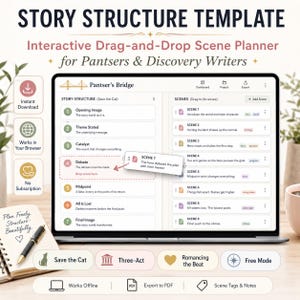 Story Structure Template | Drag & Drop Scene Planner (Digital Download) image 3