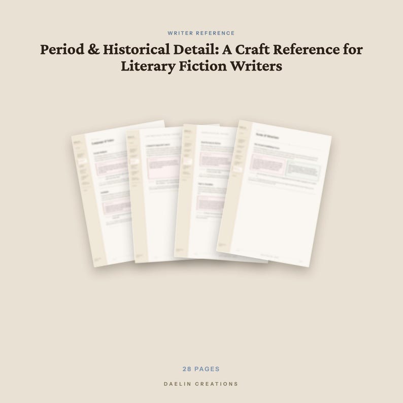 Period and Historical Detail | Craft Reference Guide | Literary Fiction Writers | Historical Research for Novelists image 2