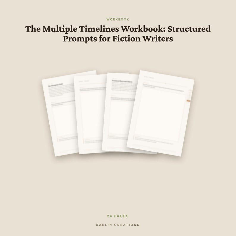 The Multiple Timelines Workbook | Printable Fiction Writing Prompts, Alternate Worlds & Parallel Timeline Worldbuilding Workbook PDF image 4