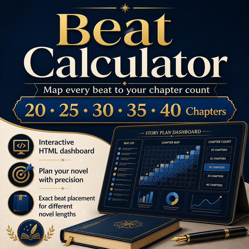 Interactive Novel Planner HTML Dashboard – Three Act Structure Story Tool (Digital Download) image 4