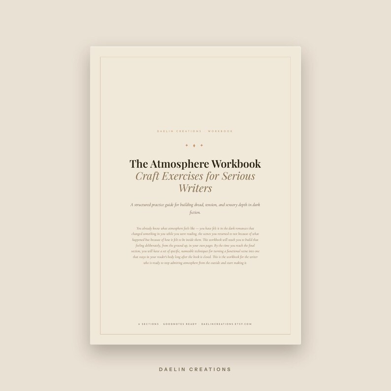Het Atmosphere Werkboek — Schrijfopdrachten voor schrijvers van duistere romantische verhalen en fictie | Printbaar PDF-schrijfwerkboek afbeelding 2