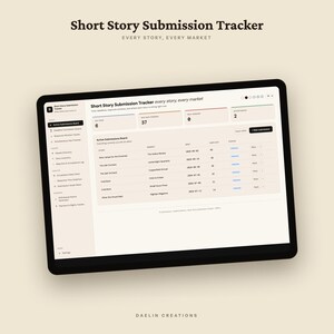 Short Story Submission Tracker | Simultaneous Submission Checker, Response Window Log & Market Directory Dashboard for Writers image 5