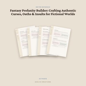 Creador de palabrotas de fantasía: Crea maldiciones, juramentos e insultos auténticos para escritores de ficción / Guía de referencia para la creación de mundos imagen 5