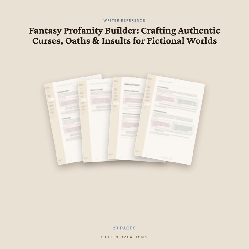 Creador de palabrotas de fantasía: Crea maldiciones, juramentos e insultos auténticos para escritores de ficción / Guía de referencia para la creación de mundos imagen 5