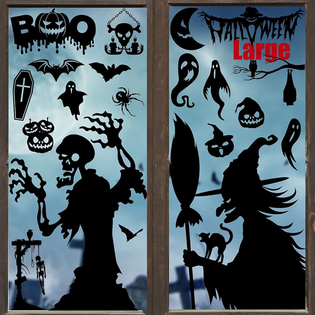 Halloween Scary Window Decals Halloween Window Clings Etsy