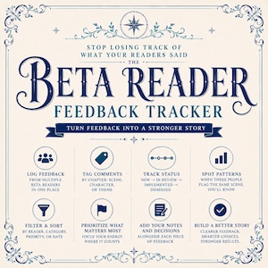 Beta Reader Tracker | Reader Feedback Log Dashboard | Interactive HTML Tool image 2