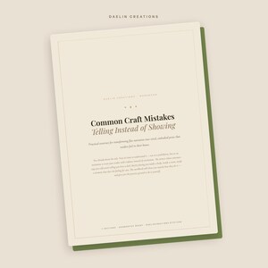 Cuaderno de ejercicios de escritura de ficción "Muestra, no cuentes" / Ejercicios de técnica narrativa / Cuaderno de ejercicios imprimible en PDF para novelistas / PDF de Goodnotes / Descarga digital imagen 3