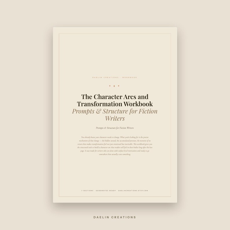 Character Arc Workbook |Transformation Prompts, Scene Drafts & Story Structure | Goodnotes PDF image 3