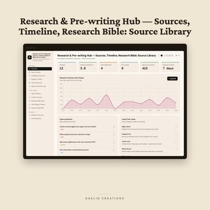 Research and Pre-writing Hub | Sources, Timeline, Research Bible | Source Library | Fact Cards, Timeline Conflicts, Writer Research Bible image 2