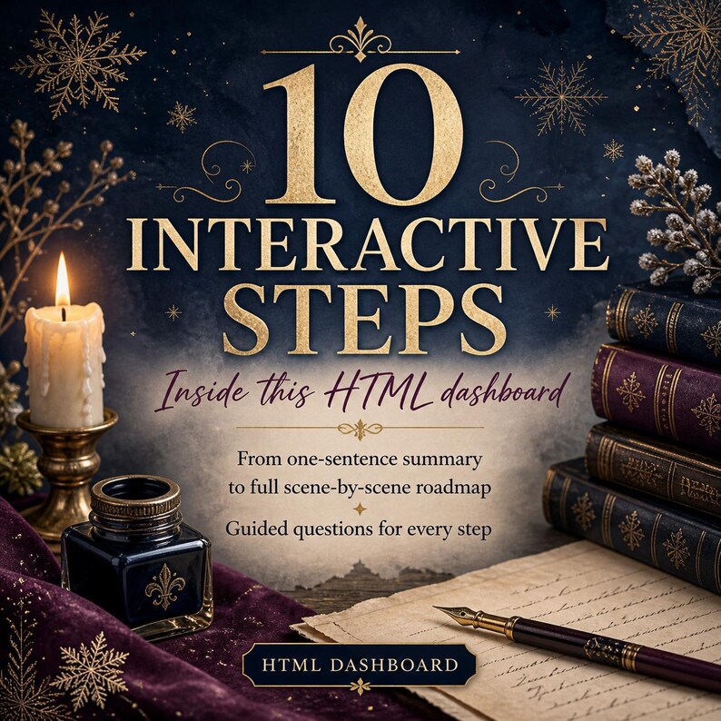 Snowflake-Methode: Roman-Outline-Planer, interaktives HTML-Dashboard, Story-Planungstool Bild 2