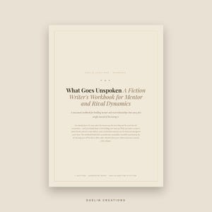 Cuaderno de trabajo sobre dinámicas de mentor y rival / Cuaderno de trabajo imprimible para escritura de ficción / Ejercicios de estructura de trama de novela para escritores / PDF imagen 2