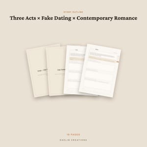 Namoro Falso - Romance Contemporâneo | Estrutura de Três Atos | Planejador de Romance | PDF para GoodNotes imagem 4
