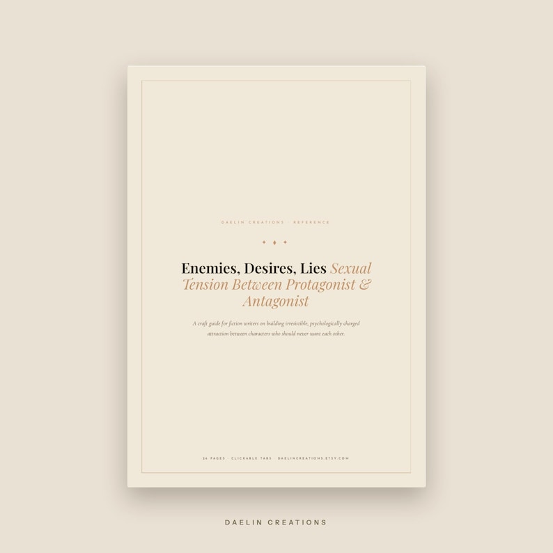 Guide d'écriture sur la tension sexuelle | Cahier d'exercices « Des ennemis à amants » | Antagoniste et protagoniste | PDF imprimable | PDF Goodnotes image 2
