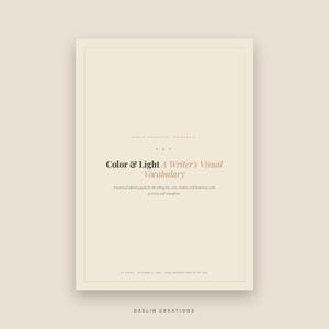 Vocabulary Guide | Color & Light | Visual Description Reference | | Novel Planner | Romance Reference Guide | Goodnotes PDF image 2