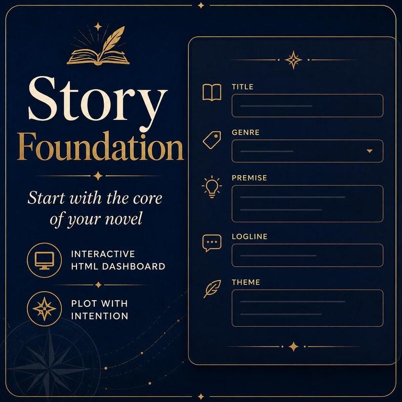 Interactive Novel Planner HTML Dashboard – Three Act Structure Story Tool (Digital Download) image 6