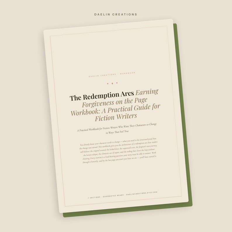 Redemption Arc Workbook for Fiction Writers — Character Change, Forgiveness & Story Structure PDF image 3