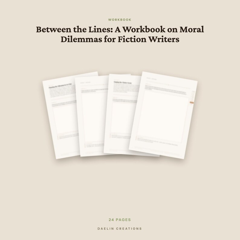 Cuaderno de ejercicios de escritura sobre dilemas morales / Planificador imprimible de la estructura argumental para novelistas / Ideas para la elección de personajes y el conflicto de la historia (PDF) imagen 4