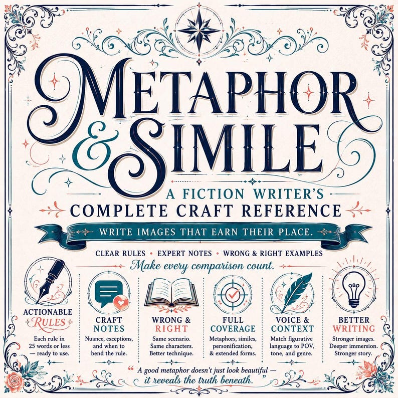 Metaphor Simile Craft Reference | Printable PDF | GoodNotes PDF | Fiction Writer's Guide image 2
