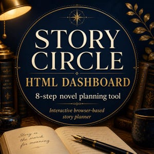 Story Circle Planner – Interactieve tool voor het structureren van een roman in 8 stappen (digitale download) afbeelding 1