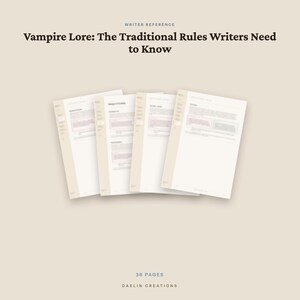 Vampire Lore Reference Guide for Writers — Traditional Rules, Wrong/Right Examples & Craft Notes | Fiction Writing Printable image 5