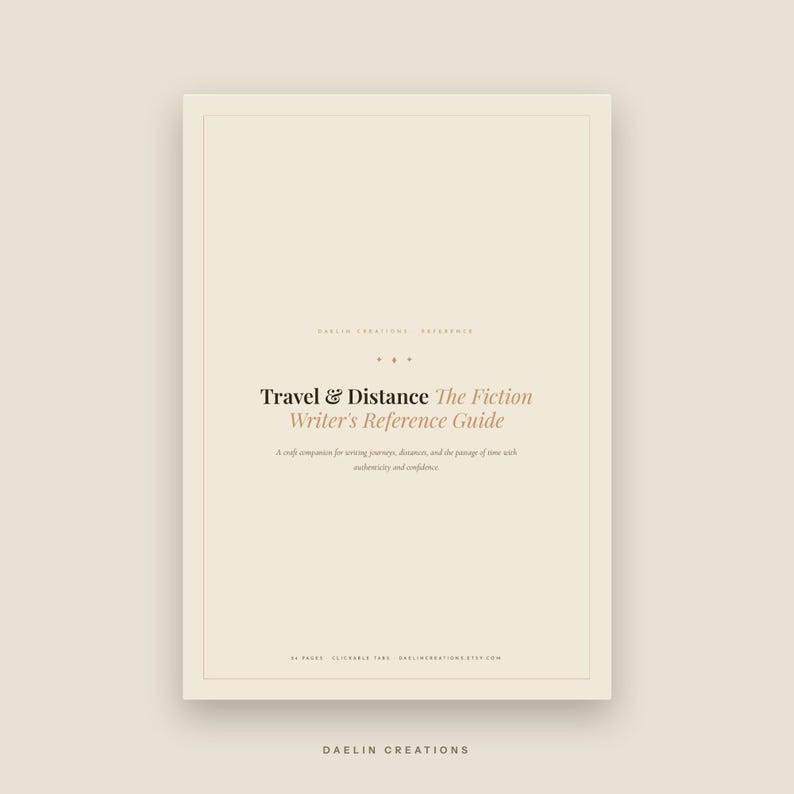 Travel and Distance Writer's Reference Guide — Fiction Craft Printable for World-Building & Scene Pacing image 3